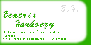 beatrix hankoczy business card